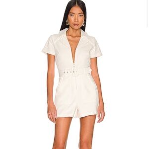 Show Me You Mumu Outlaw Romper in Pearly White